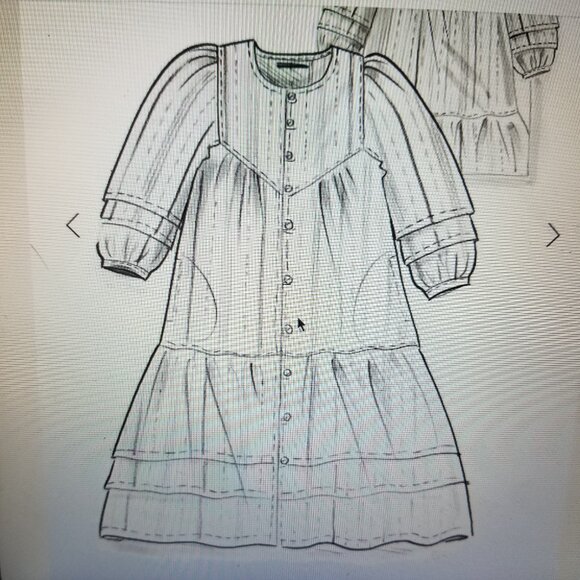 NWT Gudrun Sjoden Linen Striped Shima Dress, pintucks -L- Lagenlook, Cottagecore - Picture 4 of 9